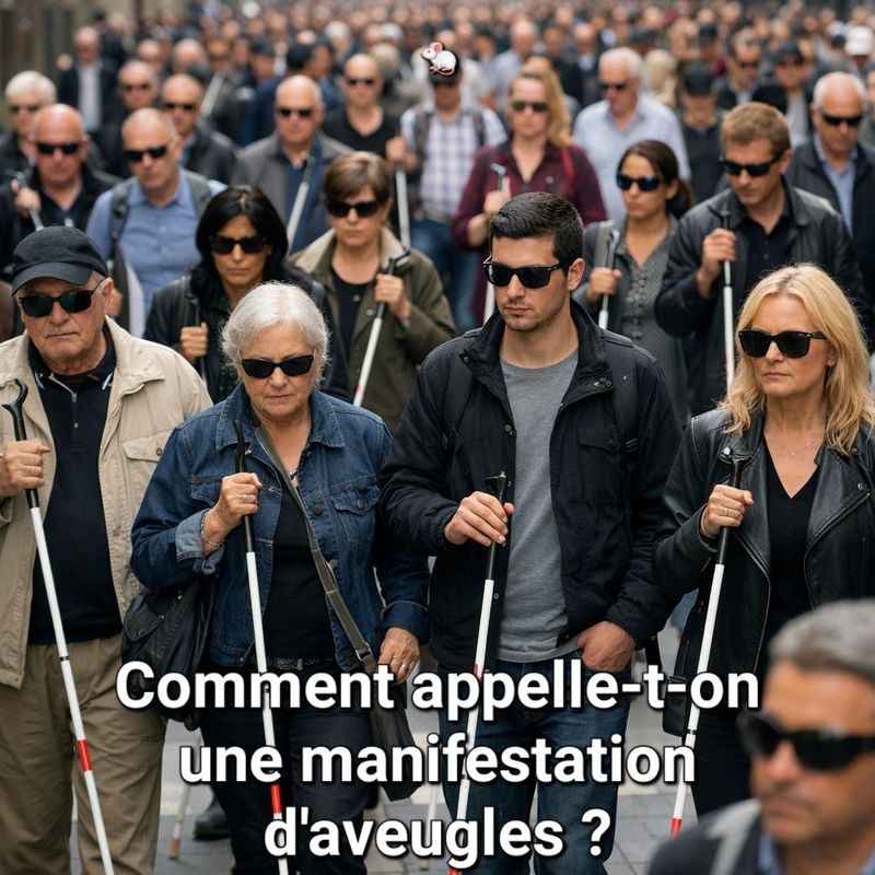 Comment appelle-t-on une manifestation d'aveugles ?