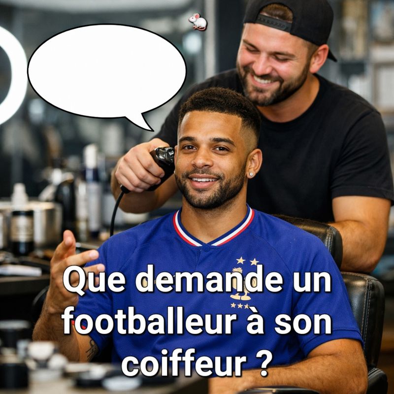 Que demande un footballeur à son coiffeur ?