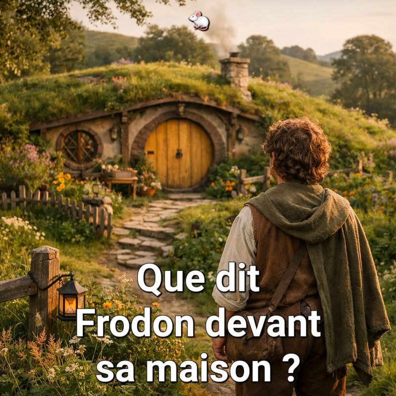Que dit Frodon devant sa maison ?